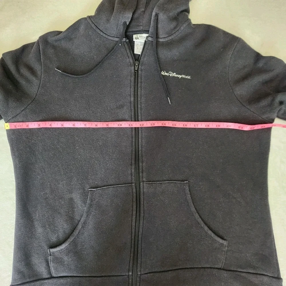 Disney Parks Zip Up Black Hoodie‎ Sparkle Epcot Mickey Magic Kingdom XL